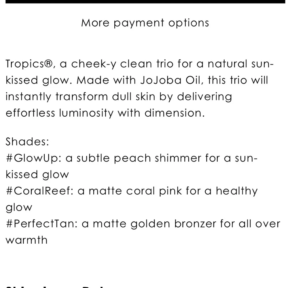 NEW TheBalm tropics powder trio